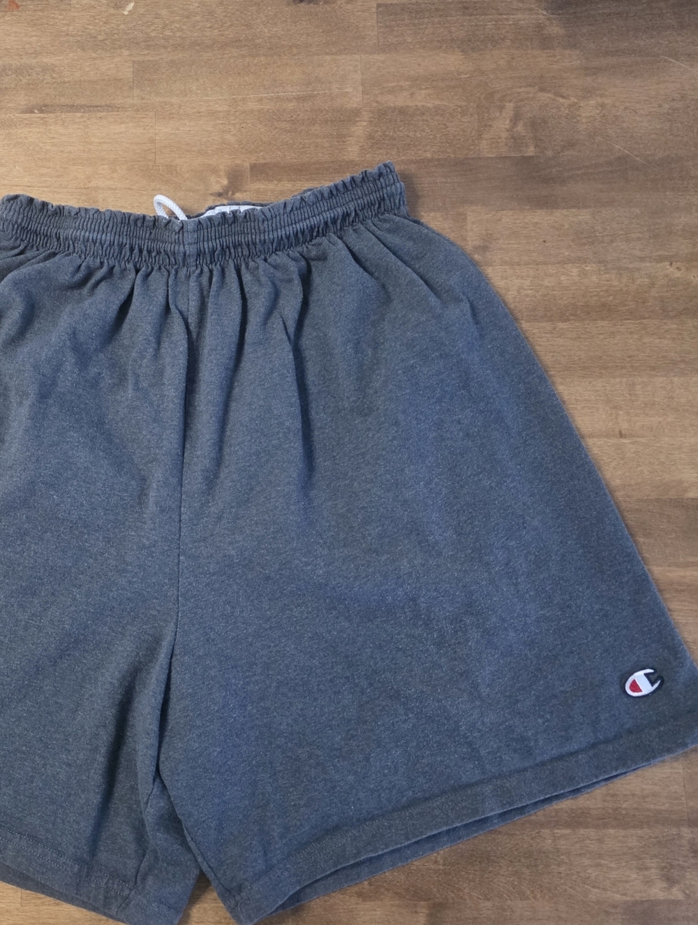 Champion Men's Charcoal Gray Athletic Shorts with Logo